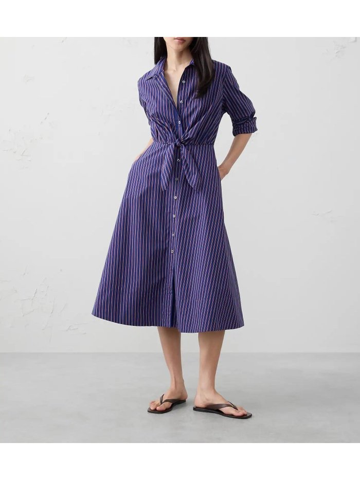 【バナナリパブリック ファクトリーストア/BANANA REPUBLIC FACTORY STORE】のBANANA REPUBLIC FACTORY STORE カフド タイフロント ミディ シャツワンピース インテリア・キッズ・メンズ・レディースファッション・服の通販 founy(ファニー) https://founy.com/ ファッション Fashion レディースファッション Fashion for Women ワンピース Dresses シャツワンピース / 1枚で着映えコーデ Shirt Dresses エレガント 上品 Elegant フロント Front, Front Design |ID: prp329100004707501 ipo3291000000034000406