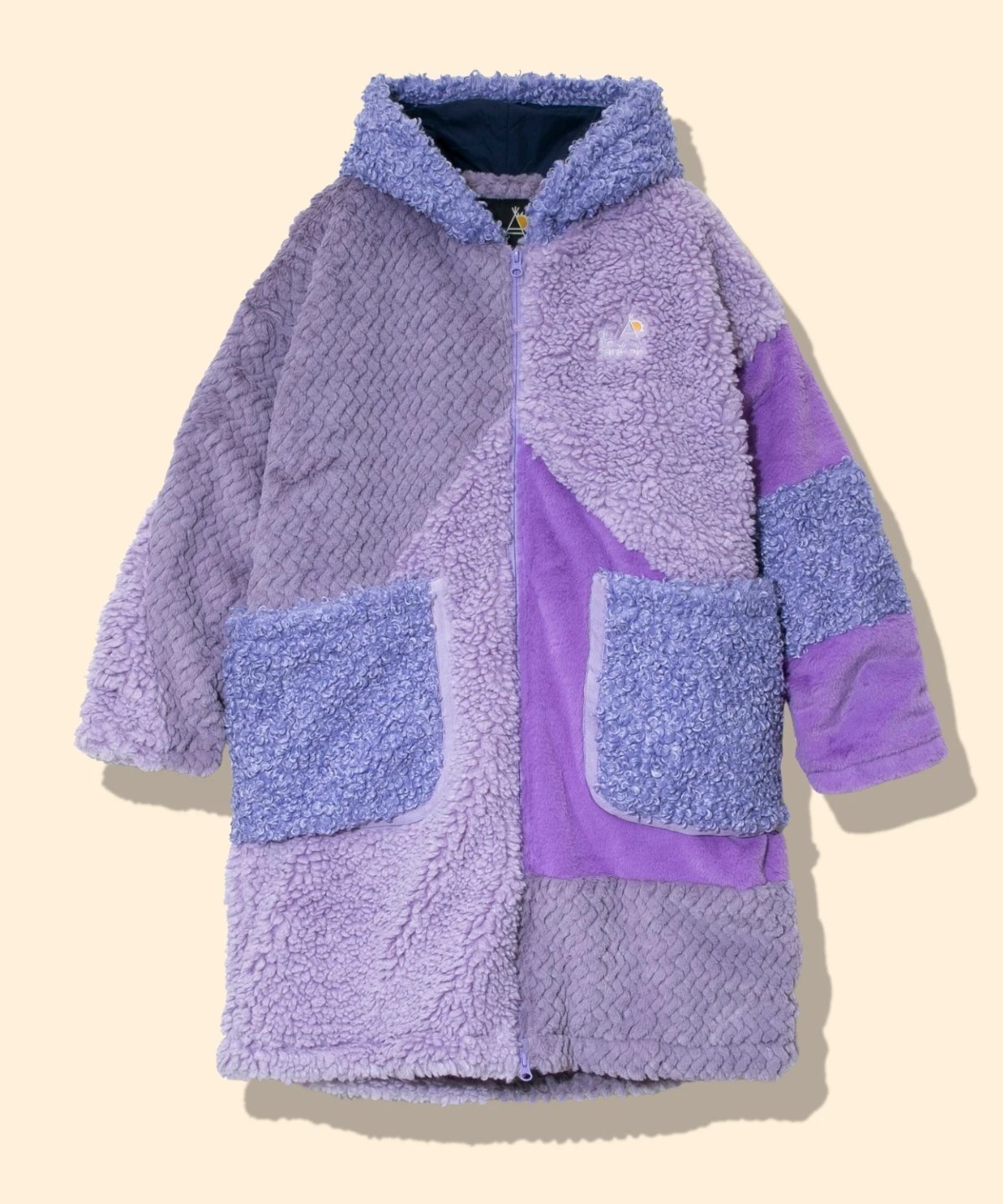 【ゴースローキャラバン/go slow caravan】のボアファーMIXパッチワークコート (WOMENS) インテリア・キッズ・メンズ・レディースファッション・服の通販 founy(ファニー) 　ファッション　Fashion　レディースファッション　Fashion for Women　アウター　Coat / Outerwear Collection　コート・ロングコート・ピーコート　Long Coats, Peacoats & More　イエロー　Yellow　スペシャル　Special, Limited Edition　パッチワーク　Patchwork, Mixed Fabric　パープル　Purple, Violet　防寒　Cold Protection, Winter-Ready　パープル|ID: prp329100004707504 ipo3291000000034000433