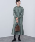 【ビームス ウイメン/BEAMS】のスエード調 マーメイドフレア ワンピース GREEN|ID: prp329100004707518 ipo3291000000034000564