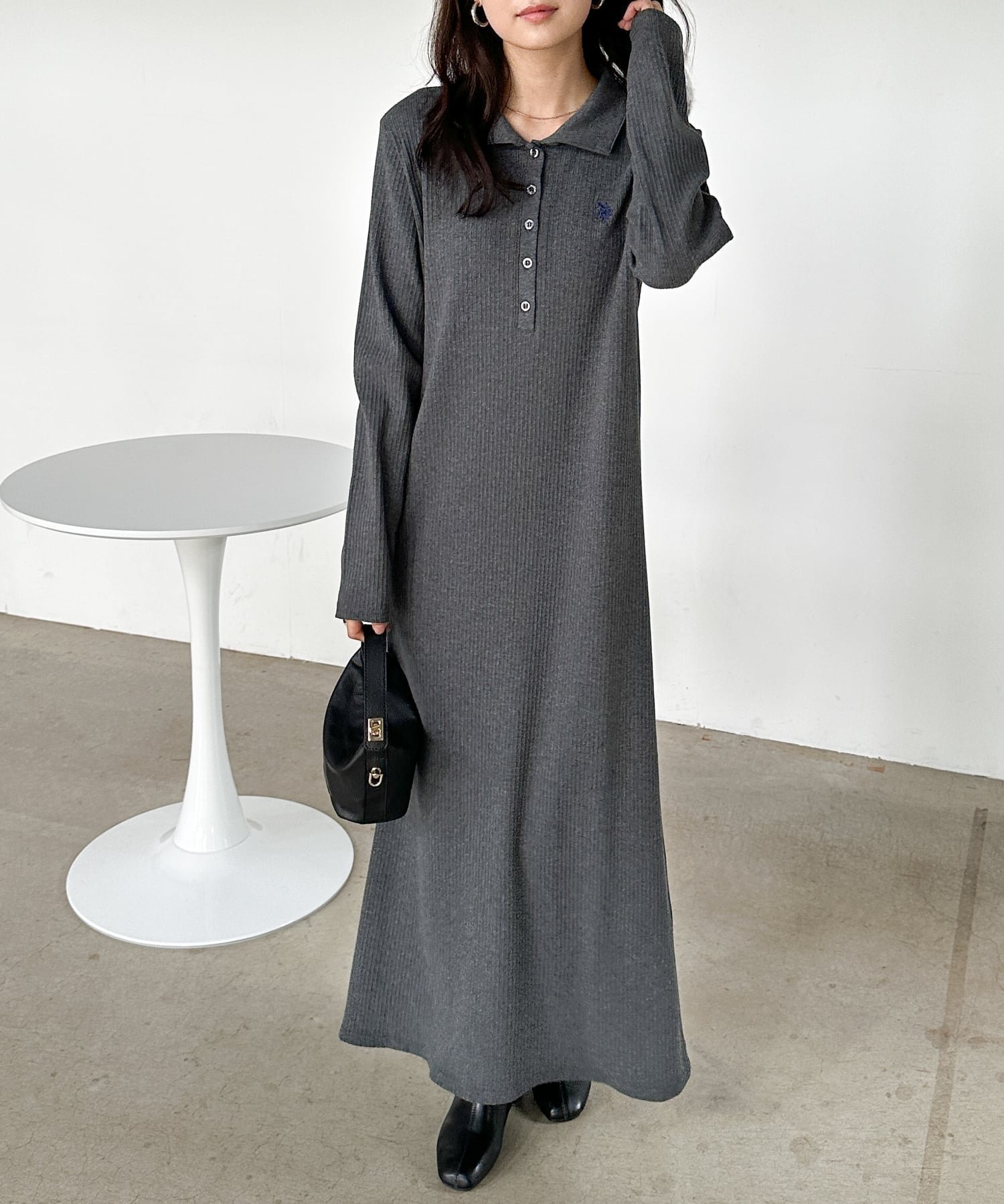 【ラナン/Ranan】のRanan/ U.S.P ポロ衿長袖リブワンピース インテリア・キッズ・メンズ・レディースファッション・服の通販 founy(ファニー) 　ファッション　Fashion　レディースファッション　Fashion for Women　ワンピース　Dresses　イタリア　Italy　腕時計　Wristwatch　カットソー　Cut and Sewn Top　コレクション　Collection, Seasonal Line　シンプル　Simple, Minimal　ジャケット　Jacket, Outerwear　ストレート　Straight, Straight Cut　スニーカー　Sneakers, Trainers　スリット　Slit, Slit Detail　トレンド　Trend, Trending Now　長袖　Long Sleeve, Full Sleeve　フィット　Fit, Slim Fit　ブルゾン　Blouson, Bomber Jacket　別注　Limited Edition, Custom Order　メンズ　Men's, Menswear　ロング　Long, Long-Length　おすすめ　Recommended / Our Picks　ビジネス 仕事 通勤　Business / Work / Commuting　2025年　2025　2025-2026秋冬・A/W　Autumn/Winter 2025–26 AW25–26　GR|ID: prp329100004707523 ipo3291000000034000604