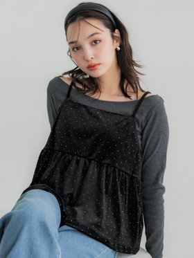 【コカ/COCA】のラインストーンベロアキャミソール 人気、トレンドファッション・服の通販 founy(ファニー) ファッション Fashion レディースファッション Fashion for Women トップス・カットソー Cut & Sew Tops キャミソール&ノースリーブ Camisoles & Sleeveless Tops ベロアトップス Velour Tops / Velvet-Look Items インナー Innerwear エレガント 上品 Elegant キャミソール Camisole, Spaghetti Strap Top ギャザー Gathered, Ruffled シンプル Simple, Minimal ジャケット Jacket, Outerwear ストーン Stone, Gem-Like スラックス Slacks, Dress Pants デニム Denim, Jeans Material ビスチェ Bustier, Corset Top フロント Front, Front Design ベロア Velour, Soft Velvet ポケット Pocket, Pocket Detail リボン Ribbon, Bow 2025年 2025 2025-2026秋冬・A/W Autumn/Winter 2025–26 AW25–26 |ID:prp329100004707545