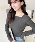 【モーメントプラス/moment+ / MEN】の12Gスクエアネックリブニットプルオーバー チャコールグレー|ID: prp329100004707556 ipo3291000000034547559