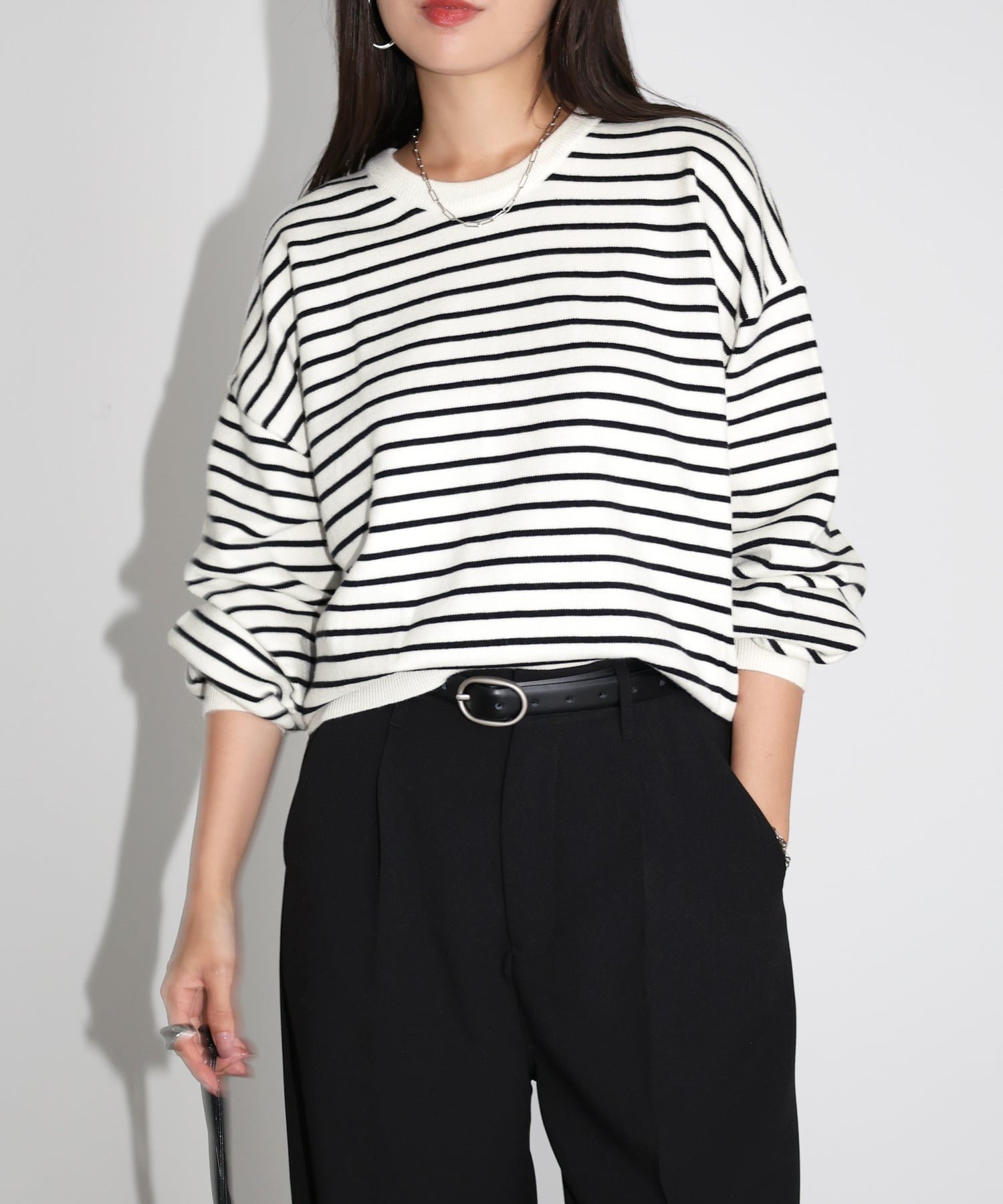 【アンドミー/andme】のクルーネック 長袖 ニット トップス 人気、トレンドファッション・服の通販 founy(ファニー) 　ファッション　Fashion　レディースファッション　Fashion for Women　トップス・カットソー　Cut & Sew Tops　ニット　Knit Tops & Sweaters　トレンド　Trend, Trending Now　ベーシック　Basic, Essential　ボトム　Bottoms, Lower Wear　長袖　Long Sleeve, Full Sleeve　 other-1|ID: prp329100004707618 ipo3291000000034001480