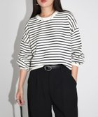 【アンドミー/andme】のクルーネック 長袖 ニット トップス オフホワイト×ブラック|ID: prp329100004707618 ipo3291000000034001481