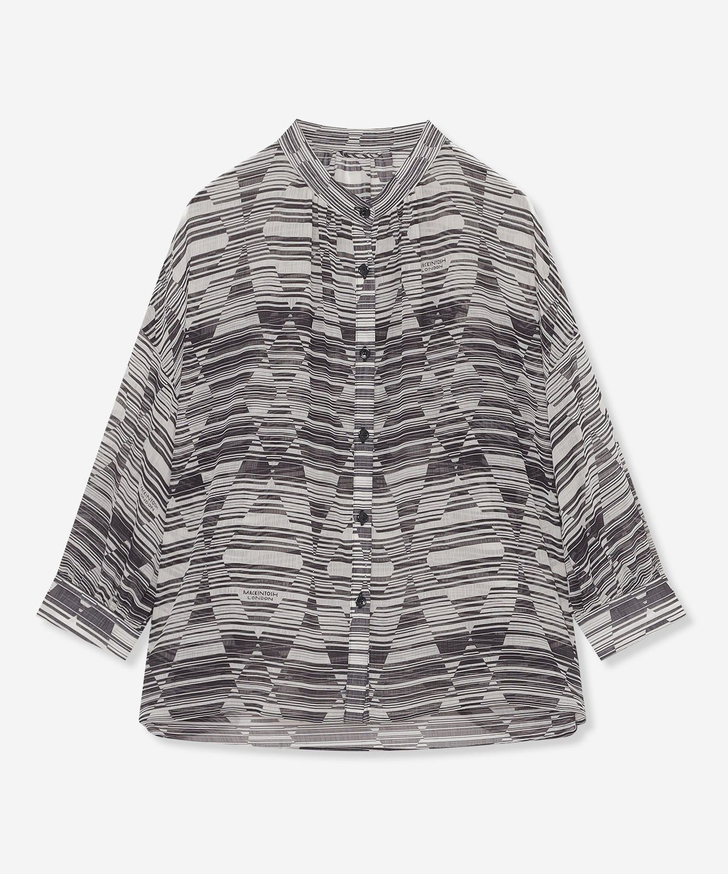 【マッキントッシュ ロンドン/MACKINTOSH LONDON】のダイヤボーダープリントブラウス 人気、トレンドファッション・服の通販 founy(ファニー) 　ファッション　Fashion　レディースファッション　Fashion for Women　トップス・カットソー　Cut & Sew Tops　シャツ・ブラウス・オフィスカジュアル　Elegant Blouses & Button-Ups　おすすめ　Recommended / Our Picks　ウォッシャブル　Machine Washable　シフォン　Chiffon, Lightweight Fabric　タンク　Tank Top, Sleeveless Top　ドレープ　Drape, Draping Fabric　フロント　Front, Front Design　プリント　Print, Printed Pattern　ボーダー　Border, Stripe　夏　Summer　春　Spring　秋　Autumn　 other-1|ID: prp329100004707622 ipo3291000000034001520