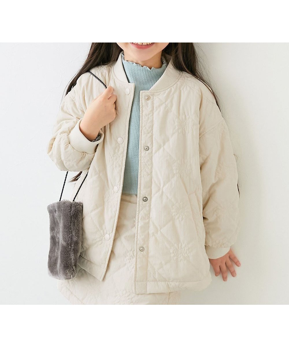 【デビロック/devirock / KIDS】の洗える あったか裏ボア 花柄キルティング 防風 ジャケット アウター 25AW インテリア・キッズ・メンズ・レディースファッション・服の通販 founy(ファニー) 　ファッション　Fashion　キッズファッション　Fashion for Kids　アウター　Coat Outerwear /Kids　洗える　Machine Washable　キルティング　Quilted, Quilting　キルト　Quilt, Quilted Fabric　ジャケット　Jacket, Outerwear　セットアップ　Set-Up, Coordinated Outfit　タフタ　Taffeta, Structured Fabric　トレンド　Trend, Trending Now　2025年　2025　2025-2026秋冬・A/W　Autumn/Winter 2025–26 AW25–26　アイボリー|ID: prp329100004707649 ipo3291000000034100306