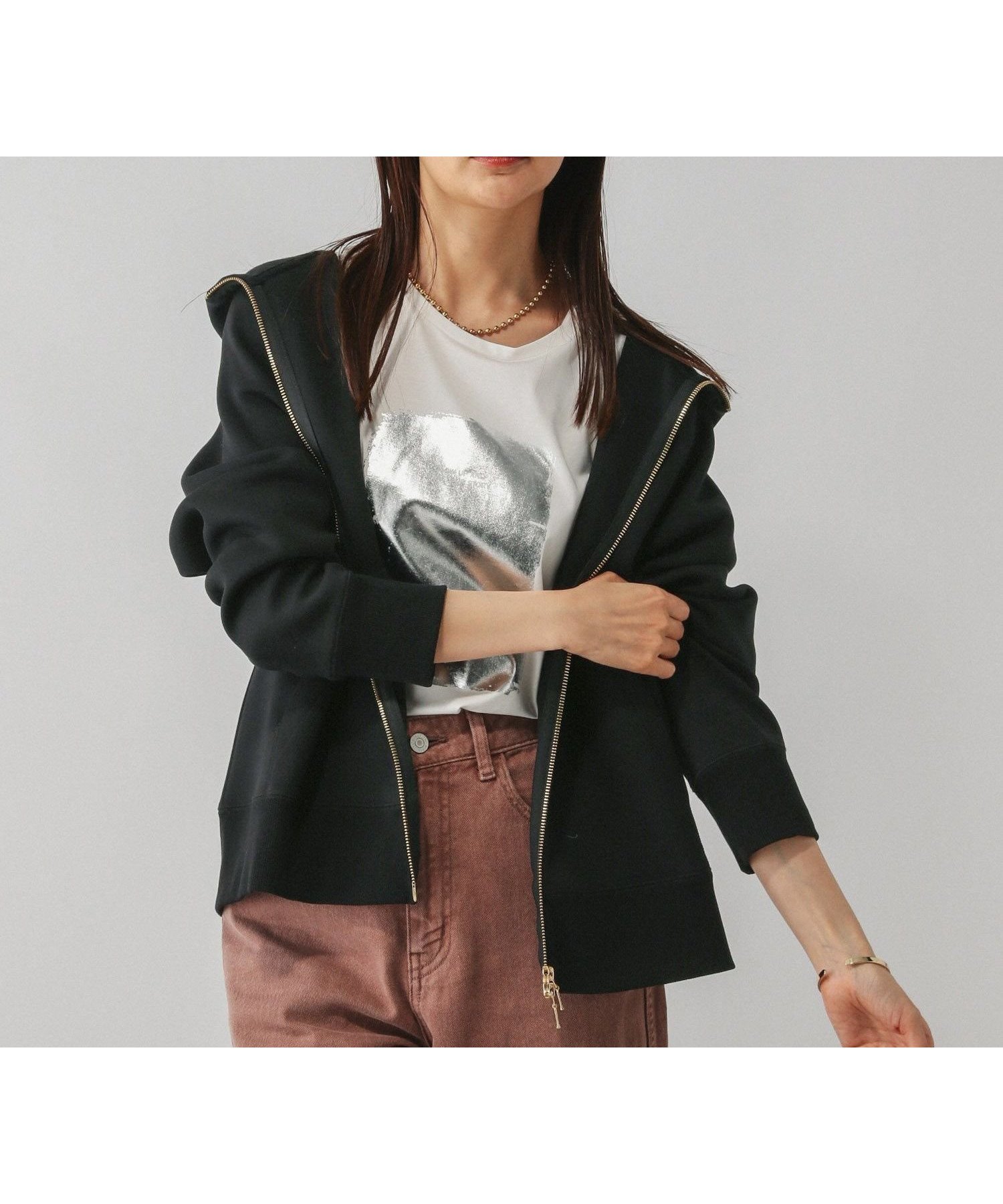 【グローバルワーク/GLOBAL WORK】のダンボールジップパーカー/580938 インテリア・キッズ・メンズ・レディースファッション・服の通販 founy(ファニー)  ファッション Fashion レディースファッション Fashion for Women トップス・カットソー Cut & Sew Tops レディースパーカー・カジュアルフーディー Casual Hoodies & Sweatshirts おすすめ Recommended / Our Picks インナー Innerwear シルバー Silver, Metallic Silver タイトスカート Pencil Skirt, Tight Skirt パーカー Hoodie, Parka フェミニン Feminine, Girly ボトム Bottoms, Lower Wear ポケット Pocket, Pocket Detail ブラック09|ID: prp329100004707663 ipo3291000000034400778