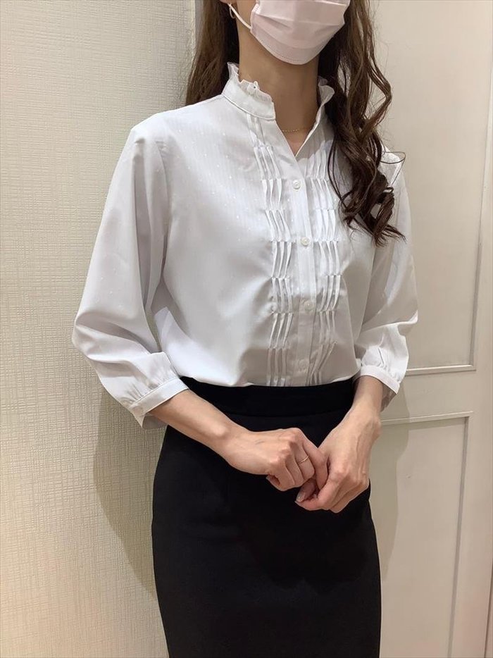 【トーキョーシャツ/TOKYO SHIRTS】の【デザイン】 COFREX ひねりピンタック 七分袖 レディースシャツ BL02I103DB20X20-90 インテリア・キッズ・メンズ・レディースファッション・服の通販 founy(ファニー) https://founy.com/ ファッション Fashion レディースファッション Fashion for Women トップス・カットソー Cut & Sew Tops シャツ・ブラウス・オフィスカジュアル Elegant Blouses & Button-Ups ジャケット Jacket, Outerwear ドレス Dress, One-Piece フリル Frill, Ruffle ベーシック Basic, Essential ビジネス 仕事 通勤 Business / Work / Commuting |ID: prp329100004707748 ipo3291000000034002653