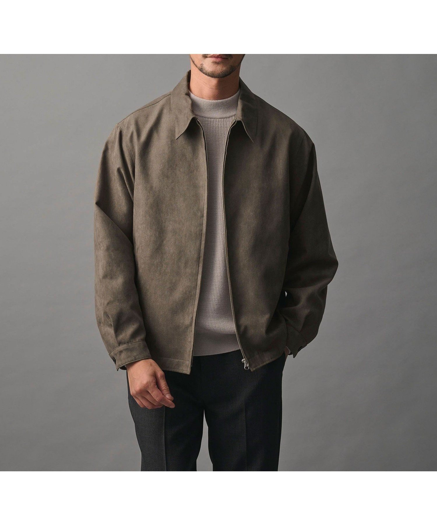 【ビューティ&ユース ユナイテッドアローズ/BEAUTY&YOUTH / UNITED ARROWS / MEN】の【WEB限定 WARDROBE SMART】スエードライク ジップ ブルゾン インテリア・キッズ・メンズ・レディースファッション・服の通販 founy(ファニー)  ファッション Fashion メンズファッション Fashion for Men シンプル Simple, Minimal ジップ Zip, Zipper スマート Smart, Elegant デニム Denim, Jeans Material バランス Balance, Style Balance ファブリック Fabric, Textile ブルゾン Blouson, Bomber Jacket ポケット Pocket, Pocket Detail ミドル Middle Length, Mid Height レギュラー Regular, Standard Fit エレガント 上品 Elegant DK.GRAY|ID: prp329100004707752 ipo3291000000034334994