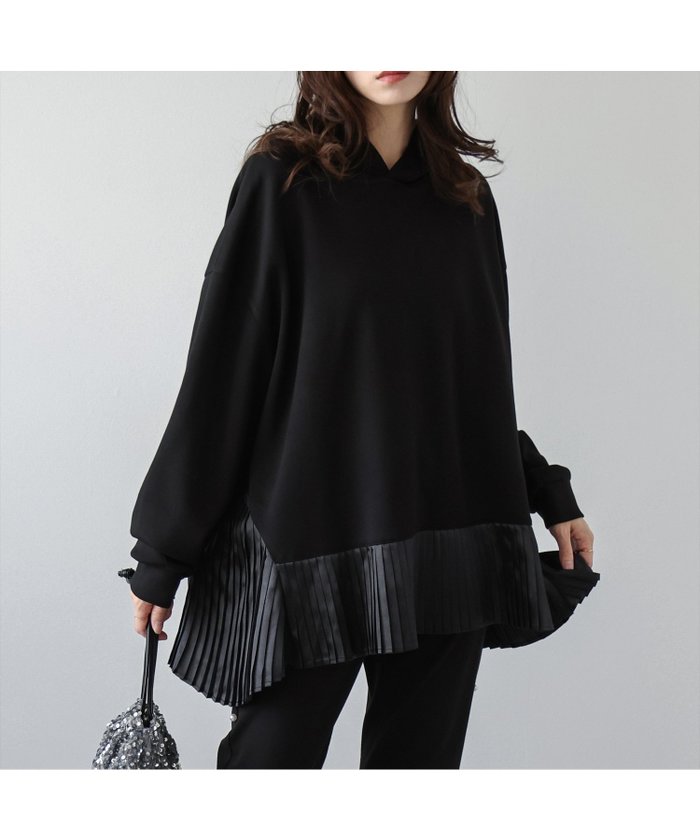 【ラジュール/Lajour】のプリーツヘムパーカー インテリア・キッズ・メンズ・レディースファッション・服の通販 founy(ファニー) https://founy.com/ ファッション Fashion レディースファッション Fashion for Women トップス・カットソー Cut & Sew Tops レディースパーカー・カジュアルフーディー Casual Hoodies & Sweatshirts とろみ Fluid, Flowy Fabric なめらか Smooth, Silky Texture バランス Balance, Style Balance パーカー Hoodie, Parka プリーツ Pleats, Pleated エレガント 上品 Elegant |ID: prp329100004707753 ipo3291000000034002720