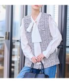 【インディヴィ/INDIVI】の【2点セット/UVケア】ツイードジレ ボウタイブラウス カセット服 オフホワイト|ID: prp329100004707765 ipo3291000000034002900