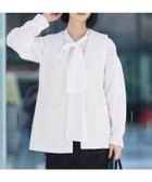 【インディヴィ/INDIVI】の【2点セット/UVケア】ツイードジレ ボウタイブラウス カセット服 アイボリー|ID: prp329100004707765 ipo3291000000034002901