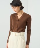 【アナイ/ANAYI】のウールシルクリブVネック カーディガン brown|ID: prp329100004707771 ipo3291000000034002959
