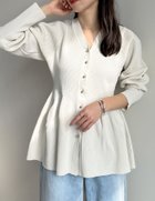 【リエディ/Re:EDIT】のスポンジニットペプラムカーディガン 人気、トレンドファッション・服の通販 founy(ファニー) ファッション Fashion レディースファッション Fashion for Women トップス・カットソー Cut & Sew Tops ニット Knit Tops & Sweaters カーディガン・羽織り Layered Style Cardigans おすすめ Recommended / Our Picks コンパクト Compact, Small Size シルバー Silver, Metallic Silver スラックス Slacks, Dress Pants バランス Balance, Style Balance フェミニン Feminine, Girly フレア Flare, Flared ペプラム Peplum, Flared Hem ボトム Bottoms, Lower Wear thumbnail ホワイト|ID: prp329100004707884 ipo3291000000034003925