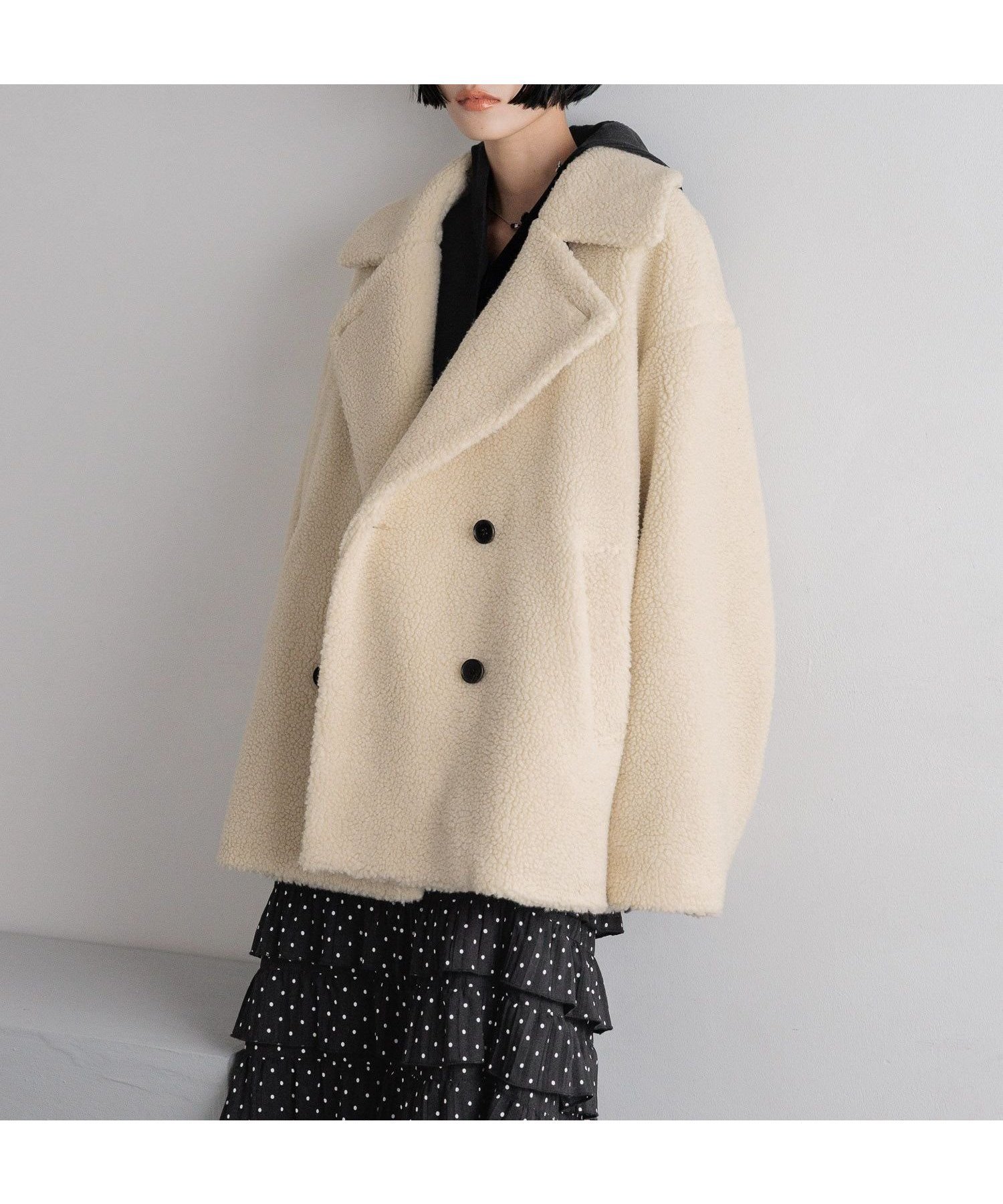 【ローリーズファーム/LOWRYS FARM】の2WAYエリボアコート インテリア・キッズ・メンズ・レディースファッション・服の通販 founy(ファニー) 　ファッション　Fashion　レディースファッション　Fashion for Women　アウター　Coat / Outerwear Collection　コート・ロングコート・ピーコート　Long Coats, Peacoats & More　ショート　Short, Short Length　ボトム　Bottoms, Lower Wear　ロング　Long, Long-Length　ワイド　Wide, Wide Fit　アイボリー|ID: prp329100004707905 ipo3291000000034004124