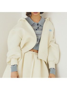 【ファーファー/FURFUR】の【WEB・一部店舗限定カラー】ロゴ刺繍ジップアップフーディー 人気、トレンドファッション・服の通販 founy(ファニー) ファッション Fashion レディースファッション Fashion for Women なめらか Smooth, Silky Texture スマート Smart, Elegant スリーブ Sleeve, Long Sleeve / Short Sleeve セットアップ Set-Up, Coordinated Outfit トレンド Trend, Trending Now フレア Flare, Flared |ID:prp329100004707913