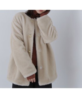 【ナチュラル ビューティー ベーシック/NATURAL BEAUTY BASIC】のフェイクファーノーカラーハーフコート 人気、トレンドファッション・服の通販 founy(ファニー) ファッション Fashion レディースファッション Fashion for Women アウター Coat / Outerwear Collection コート・ロングコート・ピーコート Long Coats, Peacoats & More おすすめ Recommended / Our Picks フェイクファー Faux Fur, Imitation Fur |ID:prp329100004708500
