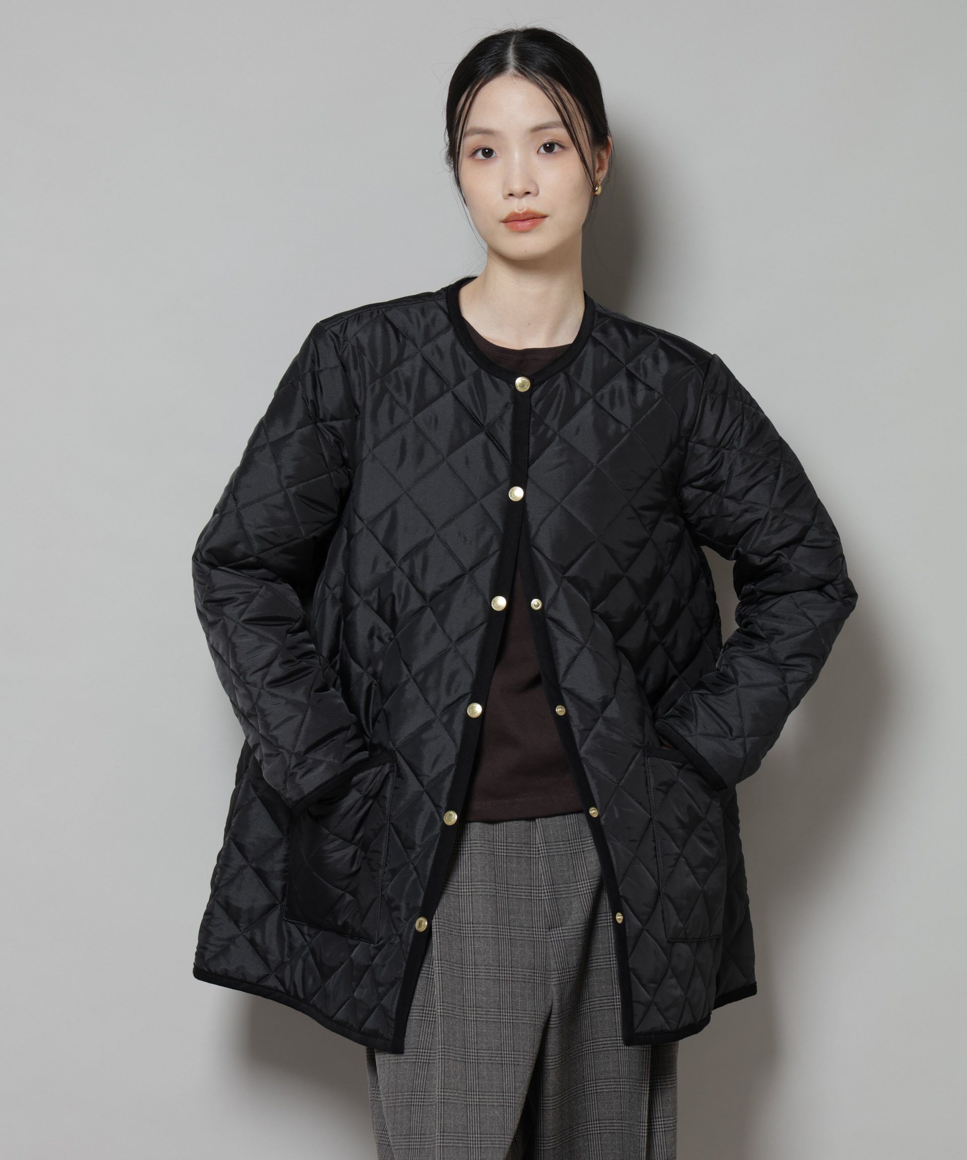 【ナノ ユニバース/nano universe】のTRADITIONAL WEATHERWEAR/ARKLEY A-LINE MIDDLE インテリア・キッズ・メンズ・レディースファッション・服の通販 founy(ファニー) 　ファッション　Fashion　レディースファッション　Fashion for Women　キルティング　Quilted, Quilting　コンパクト　Compact, Small Size　シンプル　Simple, Minimal　ジャケット　Jacket, Outerwear　セットアップ　Set-Up, Coordinated Outfit　タートルネック　Turtleneck, High Neck　ハイネック　High Neck, Mock Neck　バランス　Balance, Style Balance　ベーシック　Basic, Essential　防寒　Cold Protection, Winter-Ready　ミドル　Middle Length, Mid Height　ワイド　Wide, Wide Fit　おすすめ　Recommended / Our Picks　エレガント 上品　Elegant　2025年　2025　2025-2026秋冬・A/W　Autumn/Winter 2025–26 AW25–26　ブラック|ID: prp329100004708509 ipo3291000000034007448