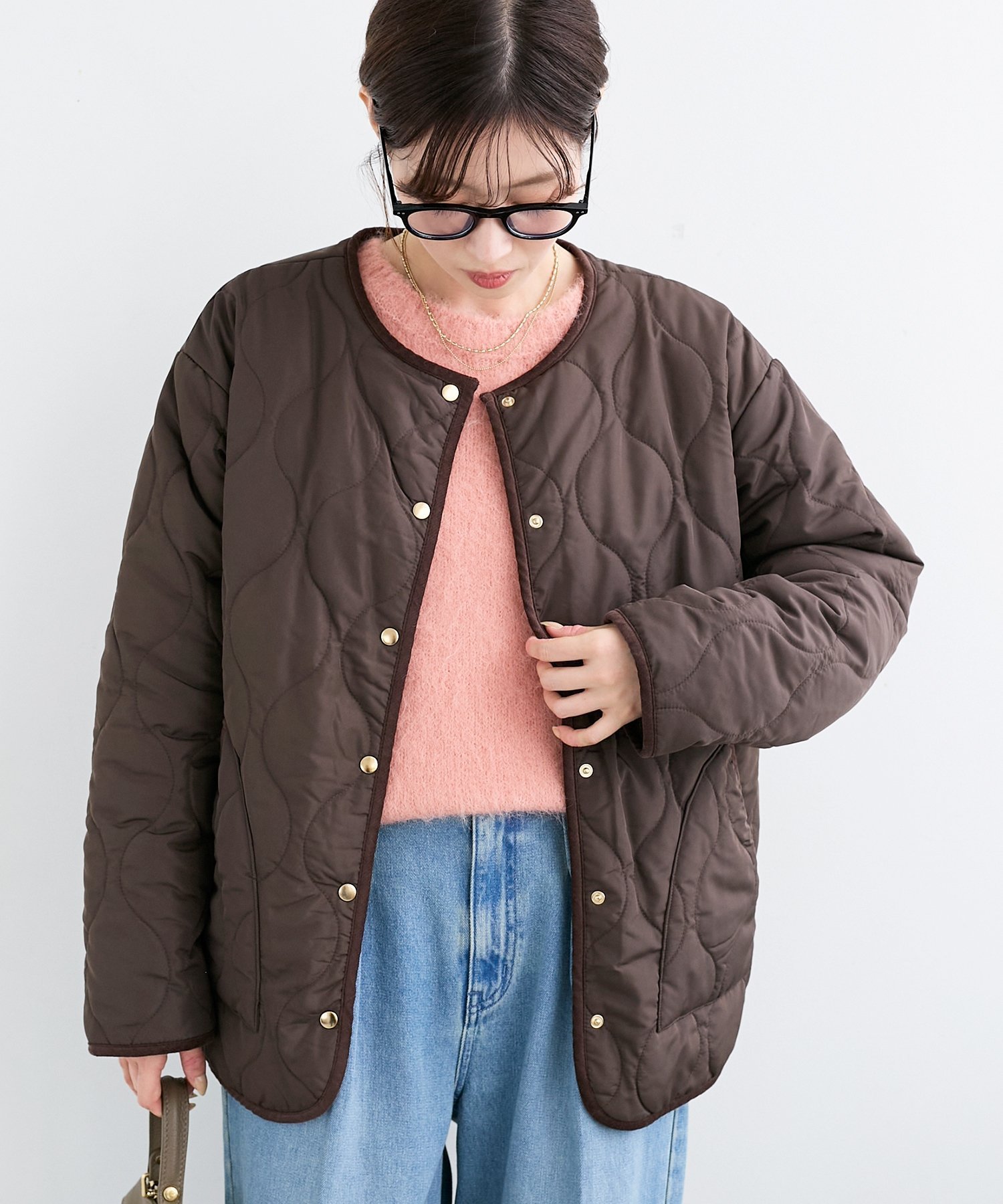 【ルクールブラン/le.coeur blanc】のAL リバーシブルキルティングブルゾン インテリア・キッズ・メンズ・レディースファッション・服の通販 founy(ファニー) 　ファッション　Fashion　レディースファッション　Fashion for Women　アウター　Coat / Outerwear Collection　ブルゾンジャケット・スポーティアウター　Blouson Jackets　秋　Autumn　キルティング　Quilted, Quilting　コーデュロイ　Corduroy, Cord Fabric　シンプル　Simple, Minimal　ドット　Polka Dot, Dot Pattern　バランス　Balance, Style Balance　パイピング　Piping, Trim Design　フレンチ　French, French Style　ポケット　Pocket, Pocket Detail　リバーシブル　Reversible, Two-Sided　ロング　Long, Long-Length　エレガント 上品　Elegant　ブラウン|ID: prp329100004708525 ipo3291000000034007599
