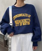 【チャオパニックティピー/CIAOPANIC TYPY】のUSAコットンプリント袖ボリュームスリーブロゴロンTee ネイビー|ID: prp329100004708533 ipo3291000000034125147