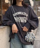 【チャオパニックティピー/CIAOPANIC TYPY】のUSAコットンプリント袖ボリュームスリーブロゴロンTee チャコールグレー|ID: prp329100004708533 ipo3291000000034125149