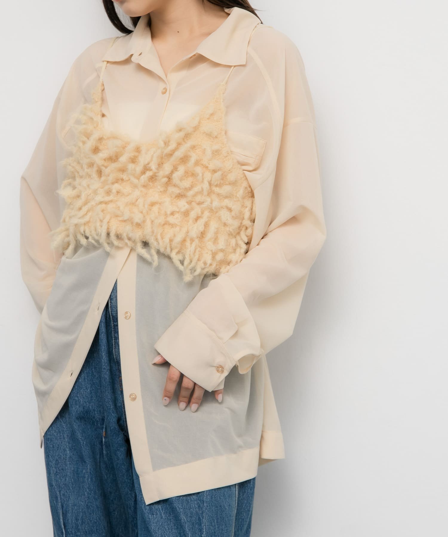 【ケービーエフ/KBF / URBAN RESEARCH】のシアールーズシャツ インテリア・キッズ・メンズ・レディースファッション・服の通販 founy(ファニー) 　ファッション　Fashion　レディースファッション　Fashion for Women　トップス・カットソー　Cut & Sew Tops　シャツ・ブラウス・オフィスカジュアル　Elegant Blouses & Button-Ups　2025年　2025　2025-2026秋冬・A/W　Autumn/Winter 2025–26 AW25–26　冬　Winter / This Winter　コンパクト　Compact, Small Size　ドレープ　Drape, Draping Fabric　ベスト　Vest, Waistcoat　A/W・秋冬　Autumn/Winter　BEIGE|ID: prp329100004708568 ipo3291000000034008109