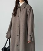 【ジュノア/JUNOAH】のcallautia ヘリンボーンステンカラーロングコート ブラウン|ID: prp329100004708577 ipo3291000000034008212
