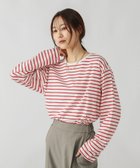 【グローバルワーク/GLOBAL WORK】のFffit エフィット/天竺ボーダーTシャツ長袖/一部店舗限定/580823 オフ×レッド35|ID:prp329100004708618