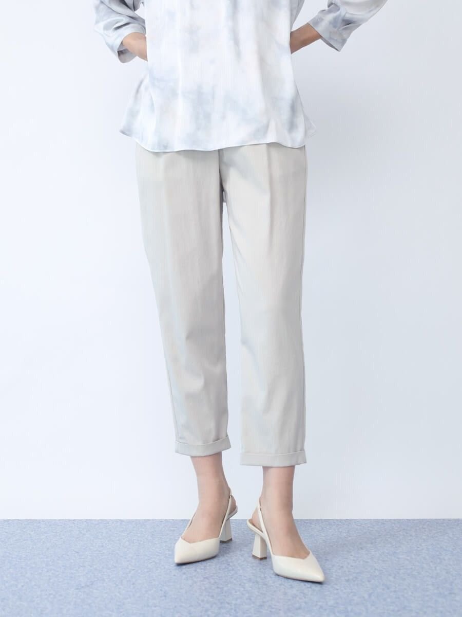 【ラシュッド/LASUD】のテーパードロールアップパンツ インテリア・キッズ・メンズ・レディースファッション・服の通販 founy(ファニー) 　ファッション　Fashion　レディースファッション　Fashion for Women　パンツ　Pants & Trousers　バランス　Balance, Style Balance　エレガント 上品　Elegant　ベージュ|ID: prp329100004708634 ipo3291000000034009094
