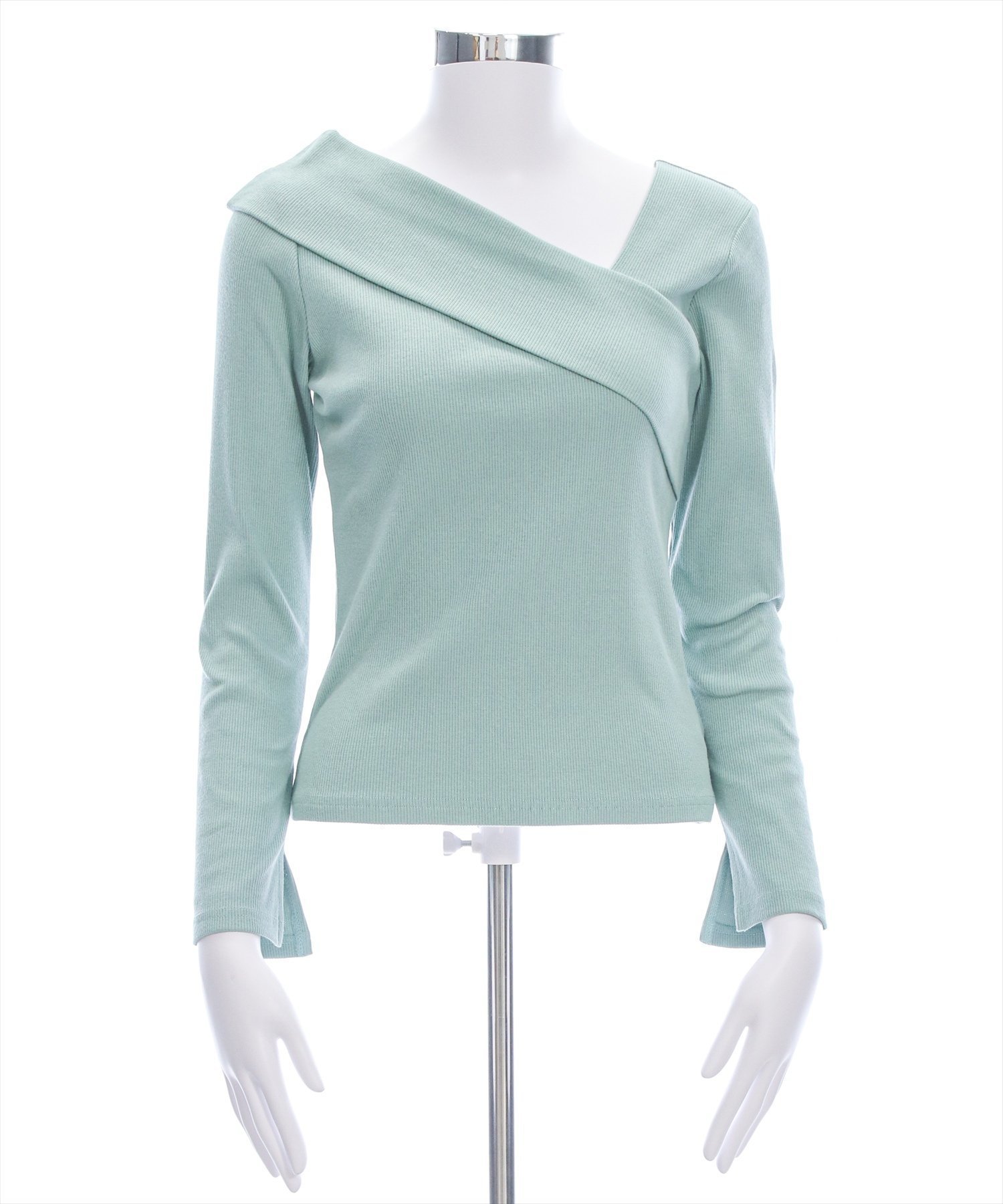 【クリア/clear】の袖スリットクロスリブカットソー インテリア・キッズ・メンズ・レディースファッション・服の通販 founy(ファニー) 　ファッション　Fashion　レディースファッション　Fashion for Women　トップス・カットソー　Cut & Sew Tops　カットソー・ベーシックTシャツ　Cut-and-Sewn Tops / Stretch Tees & Basics　おすすめ　Recommended / Our Picks　アクセサリー　Fashion Accessories　カットソー　Cut and Sewn Top　スリット　Slit, Slit Detail　フィット　Fit, Slim Fit　フレア　Flare, Flared　マーメイド　Mermaid, Fishtail Silhouette　エレガント 上品　Elegant　MNT|ID: prp329100004708637 ipo3291000000034009159