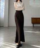 【ジュノア/JUNOAH】のハイウエストサイドスリットスカート ブラウン|ID: prp329100004708663 ipo3291000000034009508
