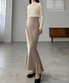 【ジュノア/JUNOAH】のハイウエストサイドスリットスカート グレージュ|ID: prp329100004708663 ipo3291000000034009511