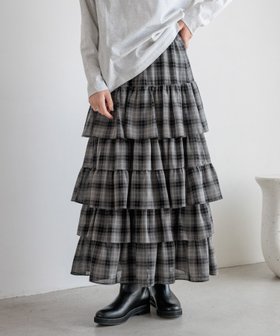【ローリーズファーム/LOWRYS FARM】のタータンチェックティアードスカート 人気、トレンドファッション・服の通販 founy(ファニー) ファッション Fashion レディースファッション Fashion for Women スカート Skirts ティアードスカート Tiered Skirts ギャザー Gathered, Ruffled シンプル Simple, Minimal ティアード Tiered, Tiered Style バランス Balance, Style Balance 秋 Autumn |ID:prp329100004708673