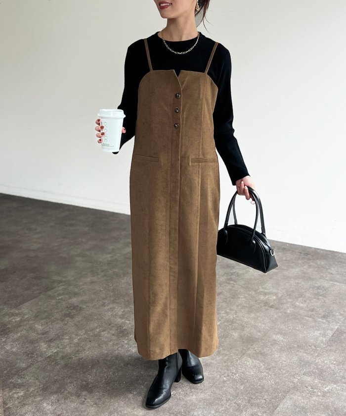 【シェトワ/Chez toi】のIラインキャミワンピース×ニットプルオーバー インテリア・キッズ・メンズ・レディースファッション・服の通販 founy(ファニー) https://founy.com/ ファッション Fashion レディースファッション Fashion for Women ワンピース Dresses キャミソールワンピース Camisole Dresses インナー Innerwear キャミワンピース Cami Dress, Slip Dress トレンド Trend, Trending Now フェイク Faux, Fake ベーシック Basic, Essential ポケット Pocket, Pocket Detail 無地 Plain, Solid Color ロング Long, Long-Length 再入荷 Restock / Back in Stock |ID: prp329100004708685 ipo3291000000034009851