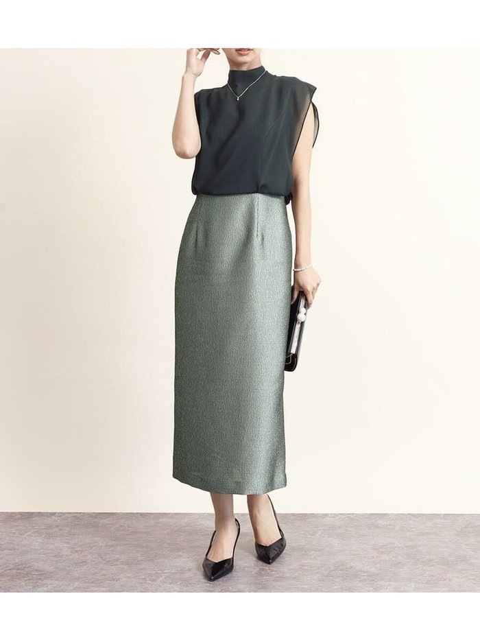 【ヴァン/Vin】のツヤジャガードIラインコンビワンピース インテリア・キッズ・メンズ・レディースファッション・服の通販 founy(ファニー) https://founy.com/ ファッション Fashion レディースファッション Fashion for Women ワンピース Dresses おすすめ Recommended / Our Picks コンビ Combo, Combination Style シフォン Chiffon, Lightweight Fabric スリット Slit, Slit Detail タイトスカート Pencil Skirt, Tight Skirt ドッキング Docking, Mixed Material ペンシル Pencil, Pencil Skirt エレガント 上品 Elegant |ID: prp329100004708726 ipo3291000000034570150