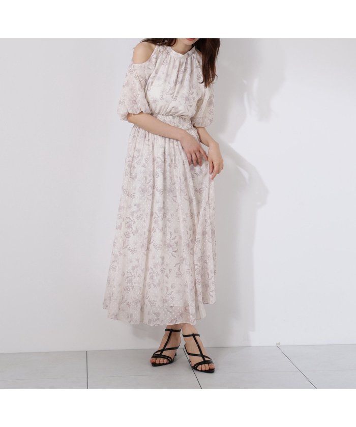 【プロポーション ボディドレッシング/PROPORTION BODY DRESSING】のオープンショルダー花柄ワンピース インテリア・キッズ・メンズ・レディースファッション・服の通販 founy(ファニー) https://founy.com/ ファッション Fashion レディースファッション Fashion for Women ワンピース Dresses シフォン Chiffon, Lightweight Fabric ショルダー Shoulder, Shoulder Strap トレンド Trend, Trending Now ドット Polka Dot, Dot Pattern バルーン Balloon, Balloon Silhouette フェミニン Feminine, Girly |ID: prp329100004708789 ipo3291000000034011233