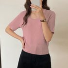 【ミニミニストア/miniministore】の半袖 サマーニット レディースニットソー 人気、トレンドファッション・服の通販 founy(ファニー) ファッション Fashion レディースファッション Fashion for Women トップス・カットソー Cut & Sew Tops ニット Knit Tops & Sweaters アクリル Acrylic Material カットソー Cut and Sewn Top クール Cool, Chic サマー Summer, Summer Style シンプル Simple, Minimal デコルテ Décolleté, Neckline デニム Denim, Jeans Material ベーシック Basic, Essential 半袖 Short Sleeve, Half Sleeve 無地 Plain, Solid Color 夏 Summer thumbnail ピンク|ID: prp329100004708824 ipo3291000000034011757