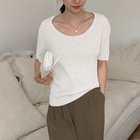 【ミニミニストア/miniministore】の半袖 サマーニット レディースニットソー 人気、トレンドファッション・服の通販 founy(ファニー) ファッション Fashion レディースファッション Fashion for Women トップス・カットソー Cut & Sew Tops ニット Knit Tops & Sweaters アクリル Acrylic Material カットソー Cut and Sewn Top クール Cool, Chic サマー Summer, Summer Style シンプル Simple, Minimal デコルテ Décolleté, Neckline デニム Denim, Jeans Material ベーシック Basic, Essential 半袖 Short Sleeve, Half Sleeve 無地 Plain, Solid Color 夏 Summer thumbnail ホワイト|ID: prp329100004708824 ipo3291000000034011759