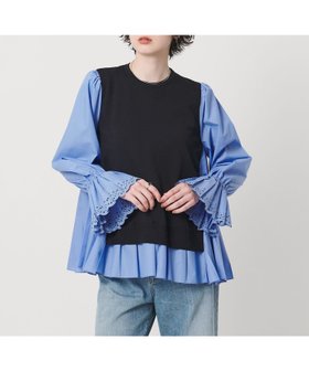 【ユナイテッドアローズ/UNITED ARROWS】のプリーツ コンビ ニット ブラウス -ウォッシャブル- 人気、トレンドファッション・服の通販 founy(ファニー) ファッション Fashion レディースファッション Fashion for Women トップス・カットソー Cut & Sew Tops ニット Knit Tops & Sweaters シャツ・ブラウス・オフィスカジュアル Elegant Blouses & Button-Ups ウォッシャブル Machine Washable コンパクト Compact, Small Size コンビ Combo, Combination Style ストレート Straight, Straight Cut スリム Slim, Slim Fit デニム Denim, Jeans Material プリーツ Pleats, Pleated ワーク Workwear, Utility Style おすすめ Recommended / Our Picks エレガント 上品 Elegant |ID:prp329100004708832