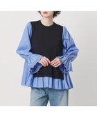 【ユナイテッドアローズ/UNITED ARROWS】のプリーツ コンビ ニット ブラウス -ウォッシャブル- NAVY|ID:prp329100004708832