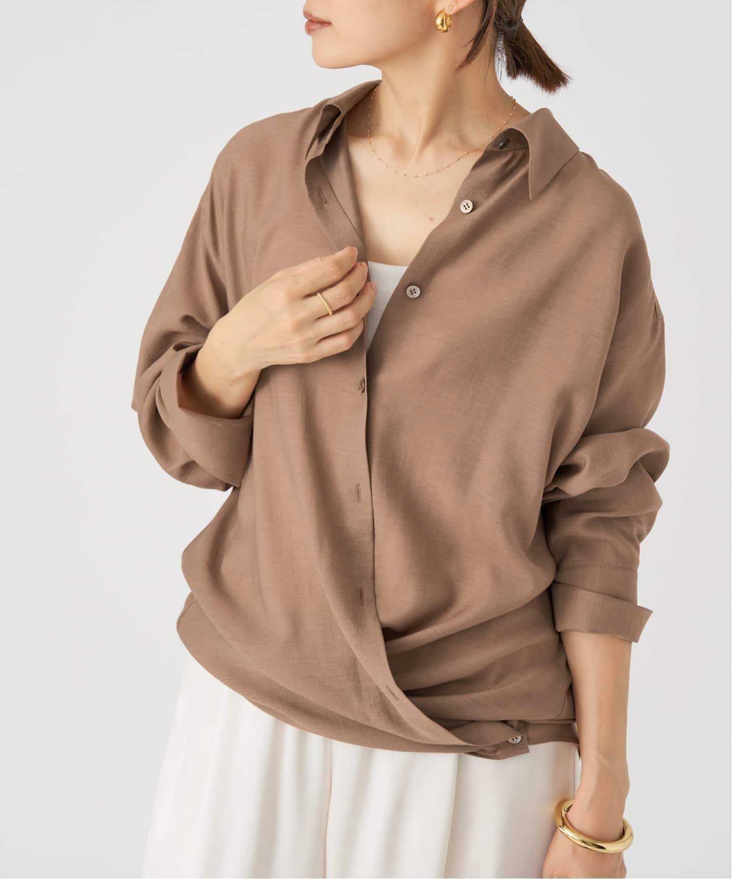 【イエナ/IENA】のソフトシアーシャツ インテリア・キッズ・メンズ・レディースファッション・服の通販 founy(ファニー) 　ファッション　Fashion　レディースファッション　Fashion for Women　トップス・カットソー　Cut & Sew Tops　シャツ・ブラウス・オフィスカジュアル　Elegant Blouses & Button-Ups　2025年　2025　2025-2026秋冬・A/W　Autumn/Winter 2025–26 AW25–26　おすすめ　Recommended / Our Picks　カシュクール　Wrap Design　スマート　Smart, Elegant　スラックス　Slacks, Dress Pants　デニム　Denim, Jeans Material　ミックス　Mix, Mixed Style　リラックス　Relax, Relaxed Fit　エレガント 上品　Elegant　ベージュ A|ID: prp329100004708892 ipo3291000000034012628