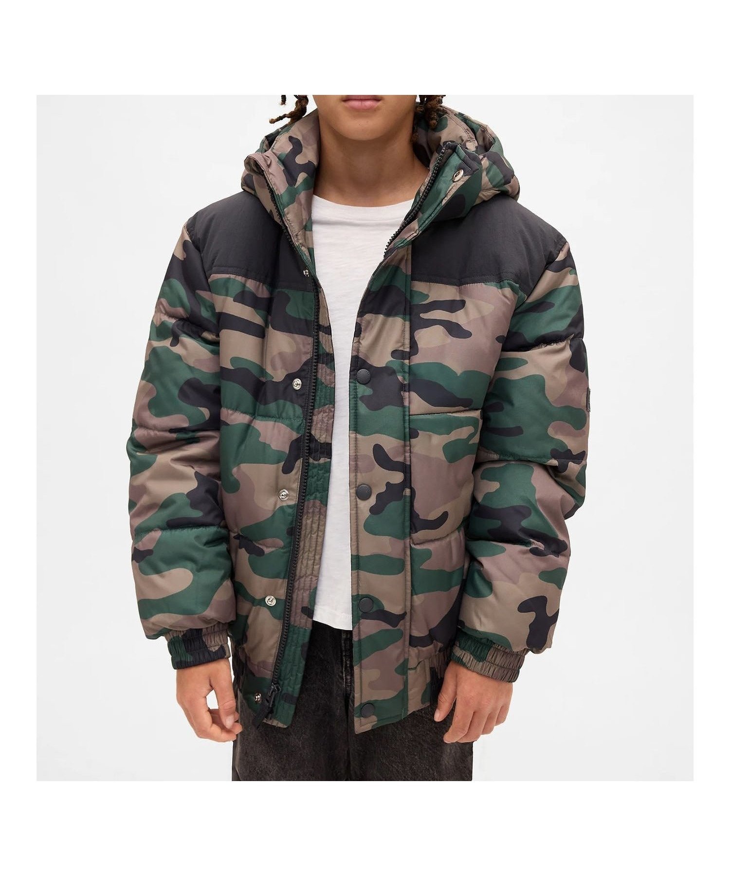 【ギャップ/GAP / KIDS】のパファージャケット (キッズ) インテリア・キッズ・メンズ・レディースファッション・服の通販 founy(ファニー) 　ファッション　Fashion　キッズファッション　Fashion for Kids　おすすめ　Recommended / Our Picks　キルティング　Quilted, Quilting　ストレート　Straight, Straight Cut　フィット　Fit, Slim Fit　フロント　Front, Front Design　ポケット　Pocket, Pocket Detail　ヨーク　Yoke, Yoke Design　長袖　Long Sleeve, Full Sleeve　WOODLAND_CAMO|ID: prp329100004708909 ipo3291000000034837299