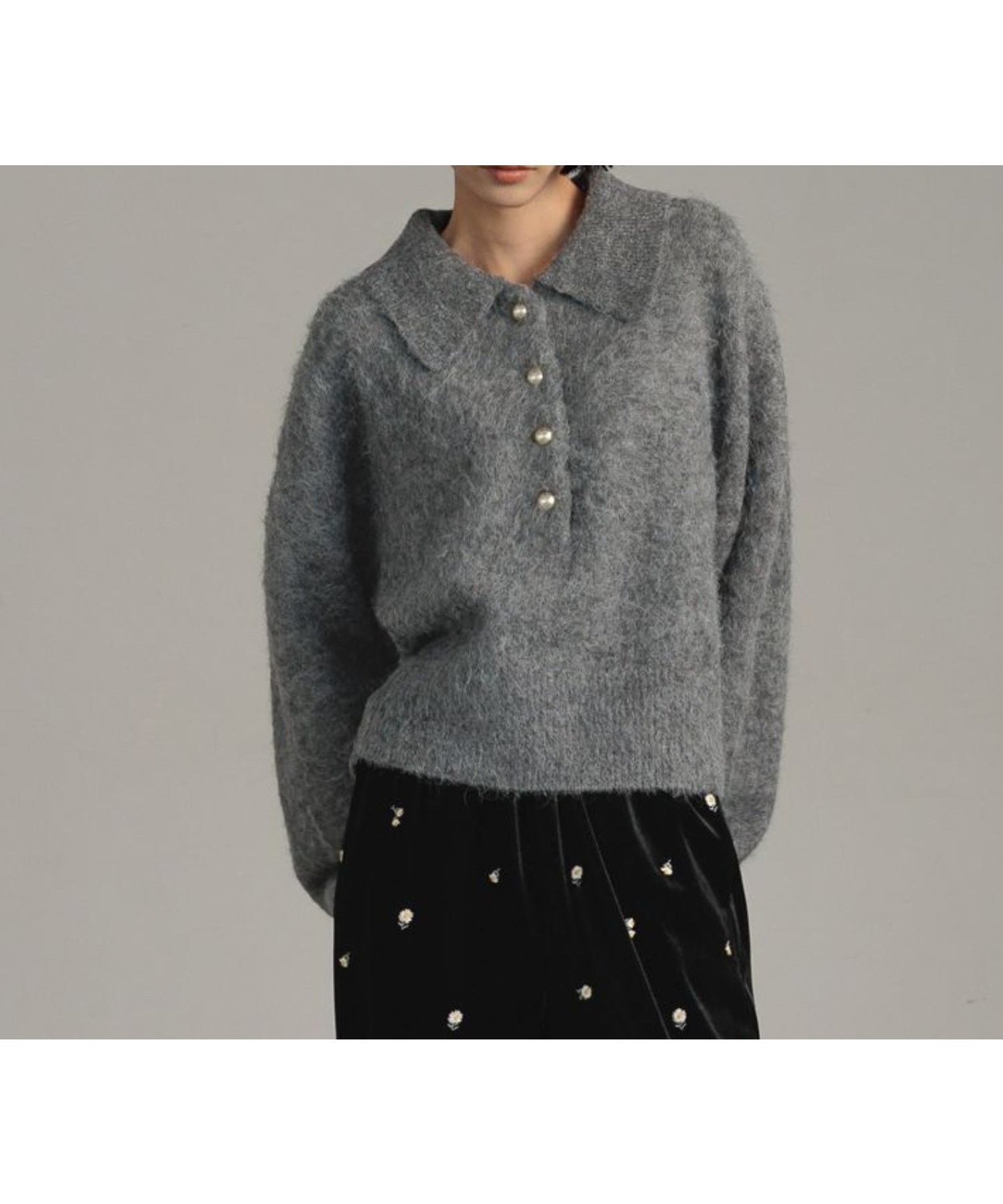 【ローリーズファーム/LOWRYS FARM】のポロニットプルオーバーLS インテリア・キッズ・メンズ・レディースファッション・服の通販 founy(ファニー) ファッション Fashion レディースファッション Fashion for Women トップス・カットソー Cut & Sew Tops ニット Knit Tops & Sweaters カジュアルプルオーバー・ニットトップス Pullovers & Knit Tops / Casual Pullovers クロップド Cropped, Short Length ボトム Bottoms, Lower Wear リラックス Relax, Relaxed Fit ワイド Wide, Wide Fit グレー15|ID: prp329100004709031 ipo3291000000034716926