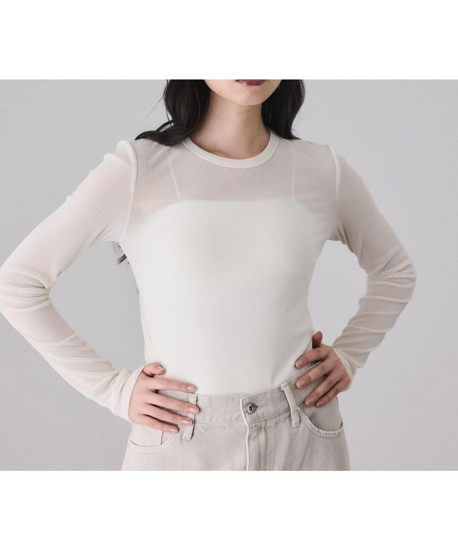 【アダム エ ロペ/ADAM ET ROPE'】のフロッキーチュールクルーネックプルオーバー 人気、トレンドファッション・服の通販 founy(ファニー)  ファッション Fashion レディースファッション Fashion for Women トップス・カットソー Cut & Sew Tops カジュアルプルオーバー・ニットトップス Pullovers & Knit Tops / Casual Pullovers インナー Innerwear カットソー Cut and Sewn Top キャミソール Camisole, Spaghetti Strap Top シアー Sheer, See-Through ジャケット Jacket, Outerwear チュール Tulip, Tulip Motif フィット Fit, Slim Fit ベロア Velour, Soft Velvet ポケット Pocket, Pocket Detail A/W・秋冬 Autumn/Winter エレガント 上品 Elegant 2026年 2026  other-1|ID: prp329100004709046 ipo3291000000034370170