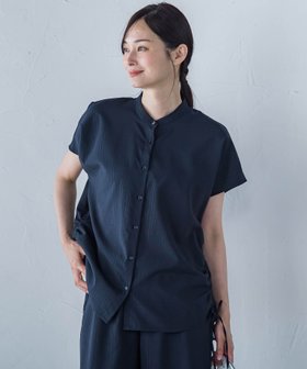 【ロートレ アモン/LAUTRE AMONT】の【WEB限定】フィルムストライプギャザーブラウス ≪手洗い可能≫ 人気、トレンドファッション・服の通販 founy(ファニー) ファッション Fashion レディースファッション Fashion for Women トップス・カットソー Cut & Sew Tops シャツ・ブラウス・オフィスカジュアル Elegant Blouses & Button-Ups 春 Spring ギャザー Gathered, Ruffled ストライプ Stripe, Striped Pattern スリット Slit, Slit Detail 別注 Limited Edition, Custom Order S/S・春夏 SS, Spring/Summer, Warm Season 夏 Summer エレガント 上品 Elegant ビジネス 仕事 通勤 Business / Work / Commuting 2025年 2025 2025春夏・S/S Spring/Summer 2025 SS25 |ID:prp329100004709065