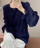 【ミニミニストア/miniministore】のシャーリングブラウス 長袖トップス韓国風 人気、トレンドファッション・服の通販 founy(ファニー) ファッション Fashion レディースファッション Fashion for Women トップス・カットソー Cut & Sew Tops シャツ・ブラウス・オフィスカジュアル Elegant Blouses & Button-Ups インナー Innerwear ギャザー Gathered, Ruffled シアー Sheer, See-Through シフォン Chiffon, Lightweight Fabric シャーリング Shirring, Ruched スラックス Slacks, Dress Pants ダウン Down, Puffer デニム Denim, Jeans Material 長袖 Long Sleeve, Full Sleeve フェミニン Feminine, Girly フリル Frill, Ruffle プリーツ Pleats, Pleated おすすめ Recommended / Our Picks エレガント 上品 Elegant thumbnail ネイビー|ID: prp329100004709180 ipo3291000000034015377
