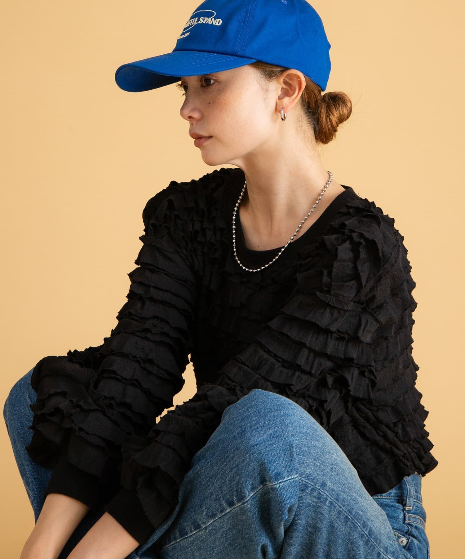 【サニーレーベル/Sonny Label / URBAN RESEARCH】のフリルカットプルオーバー インテリア・キッズ・メンズ・レディースファッション・服の通販 founy(ファニー) 　ファッション　Fashion　レディースファッション　Fashion for Women　トップス・カットソー　Cut & Sew Tops　カジュアルプルオーバー・ニットトップス　Pullovers & Knit Tops / Casual Pullovers　2025年　2025　2025-2026秋冬・A/W　Autumn/Winter 2025–26 AW25–26　冬　Winter / This Winter　おすすめ　Recommended / Our Picks　インナー　Innerwear　カットソー　Cut and Sewn Top　サロペット　Overalls, Salopette　デニム　Denim, Jeans Material　トレンド　Trend, Trending Now　フリル　Frill, Ruffle　A/W・秋冬　Autumn/Winter　ブラック|ID: prp329100004709736 ipo3291000000034236709