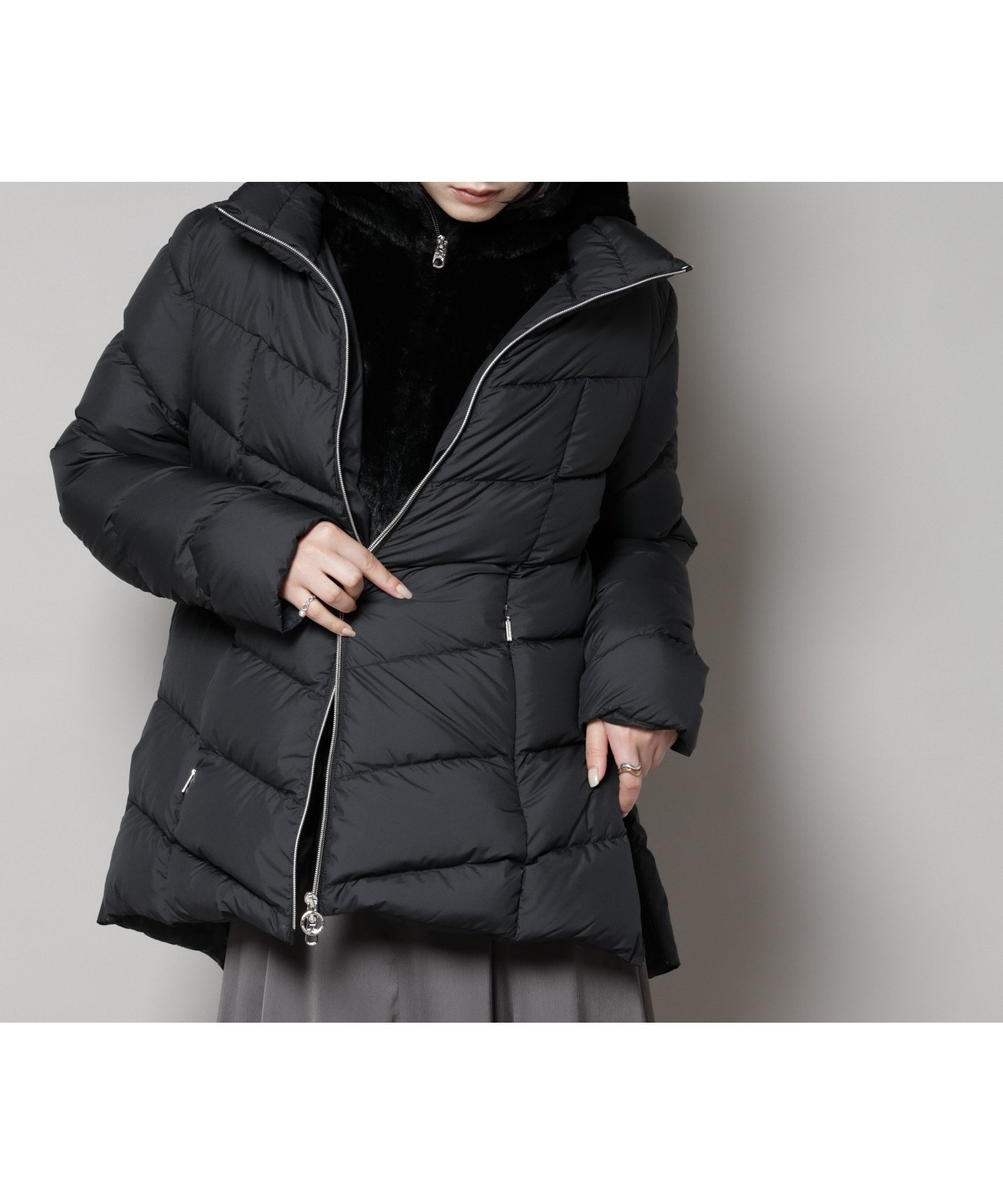 【ナノ ユニバース/nano universe】のCAPE HORN/ALVAREZ インテリア・キッズ・メンズ・レディースファッション・服の通販 founy(ファニー) 　ファッション　Fashion　レディースファッション　Fashion for Women　イタリア　Italy　ジャケット　Jacket, Outerwear　スリット　Slit, Slit Detail　タオル　Towel, Bath Towel　ダウン　Down, Puffer　ダブル　Double, Double-Breasted　ファブリック　Fabric, Textile　フェイクファー　Faux Fur, Imitation Fur　フラップ　Flap, Flap Pocket　ポケット　Pocket, Pocket Detail　メンズ　Men's, Menswear　おすすめ　Recommended / Our Picks　2025年　2025　2025-2026秋冬・A/W　Autumn/Winter 2025–26 AW25–26　ブラック|ID: prp329100004709749 ipo3291000000034129092