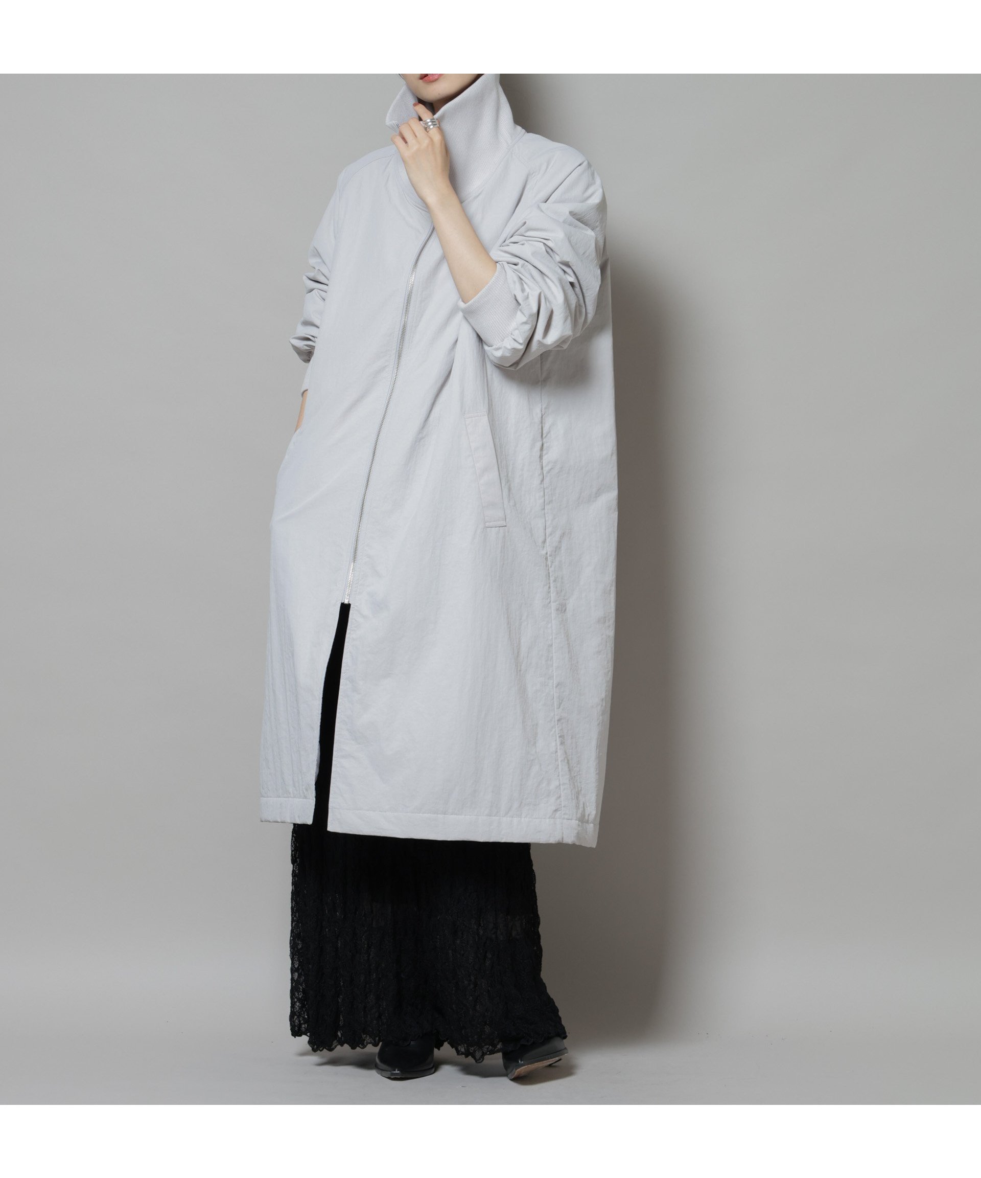 【ナノ ユニバース/nano universe】の撥水加工・機能中綿 ジップアップリブロングコート インテリア・キッズ・メンズ・レディースファッション・服の通販 founy(ファニー) 　ファッション　Fashion　レディースファッション　Fashion for Women　アウター　Coat / Outerwear Collection　コート・ロングコート・ピーコート　Long Coats, Peacoats & More　インナー　Innerwear　軽量　Lightweight, Ultra Light　スタンド　Stand Collar, Upright Stand　スリット　Slit, Slit Detail　センター　Center, Center Line　トレンド　Trend, Trending Now　ポケット　Pocket, Pocket Detail　ロング　Long, Long-Length　アウトレット　Outlet / Clearance　2025年　2025　2025-2026秋冬・A/W　Autumn/Winter 2025–26 AW25–26　L.グレー1|ID: prp329100004709826 ipo3291000000034020183