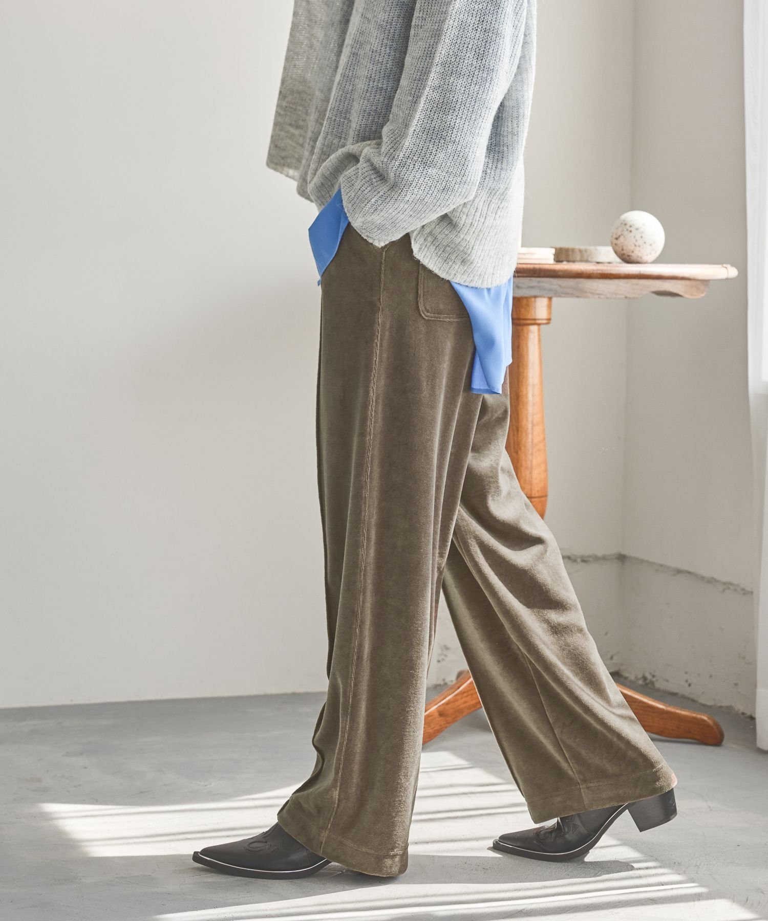 【ニコアンド/niko and】の2WAYラビットベロアパンツ 人気、トレンドファッション・服の通販 founy(ファニー) 　ファッション　Fashion　レディースファッション　Fashion for Women　パンツ　Pants & Trousers　おすすめ　Recommended / Our Picks　センター　Center, Center Line　バランス　Balance, Style Balance　ベロア　Velour, Soft Velvet　ボトム　Bottoms, Lower Wear　リラックス　Relax, Relaxed Fit　エレガント 上品　Elegant　人気　Popular, Best Seller　秋　Autumn　 other-1|ID: prp329100004709833 ipo3291000000034204603
